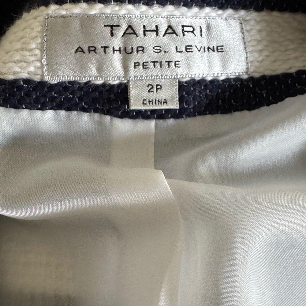 Tahari Striped Navy and White Women's Jacket - Picture 6 of 6